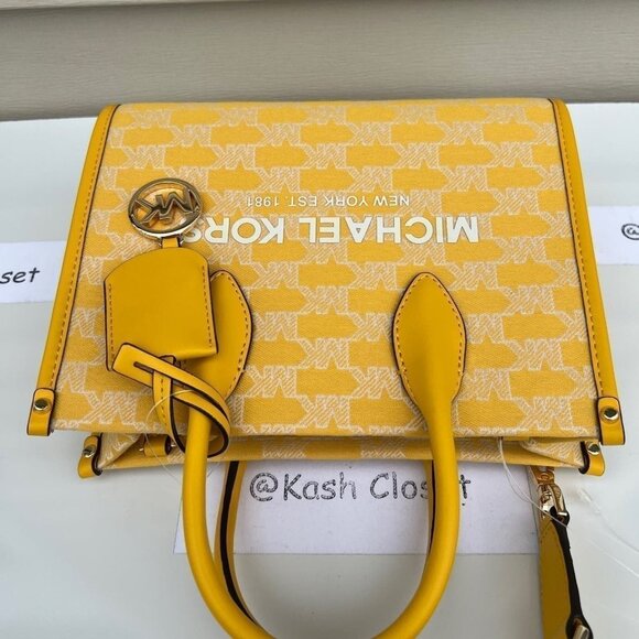 Michael Kors tote mirella small shopper top zip handbag crossbody bag butter - Picture 5 of 12